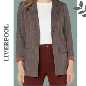 Liverpool LM1210CA71 Boyfriend Blazer with Princess Dart Brown  Size Extra Large
